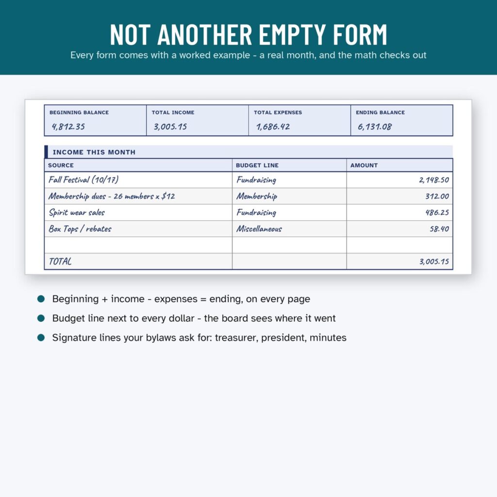PTA Treasurer Report Bundle, photo 3