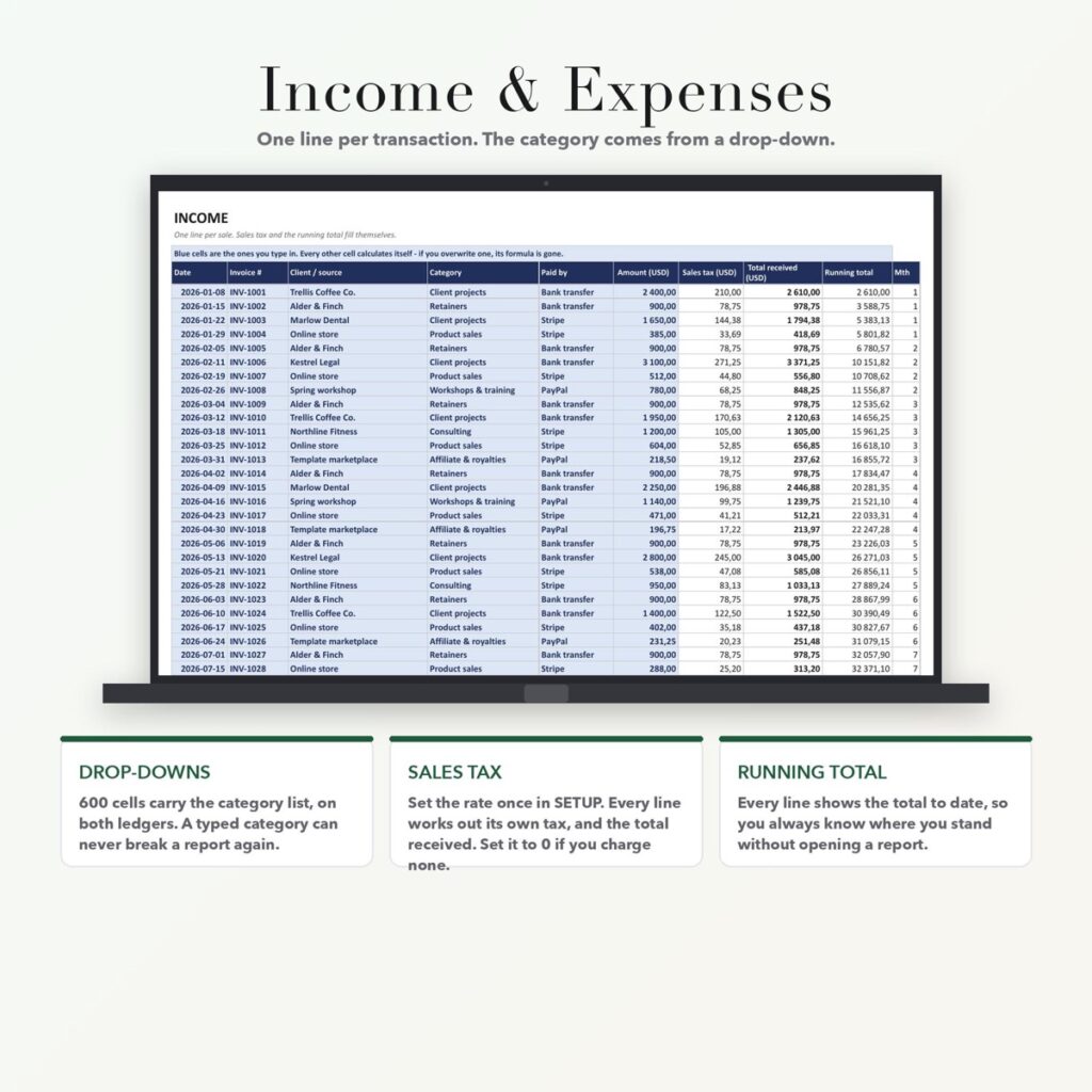 Small Business Bookkeeping + Budget Dashboard, photo 5